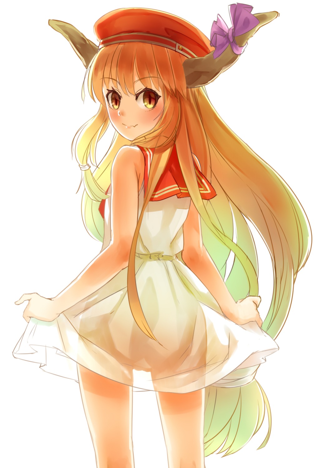 dress, horns, ibuki_suika, nishiuri, see_through, touhou