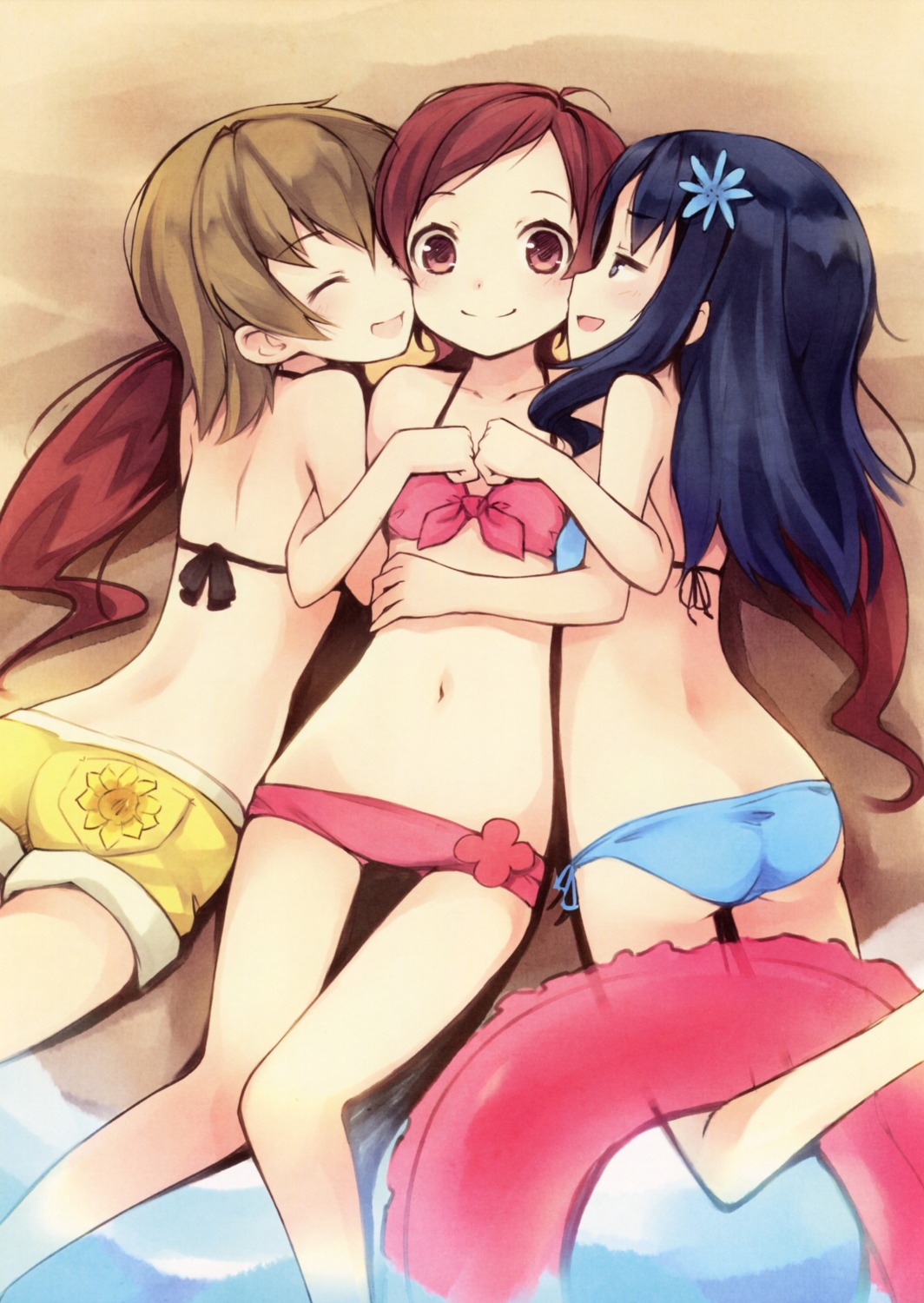 ass, bikini, hanasaki_tsubomi, heartcatch_precure!, kurumi_erika, kyuri, myoudouin_itsuki, precure, swimsuits