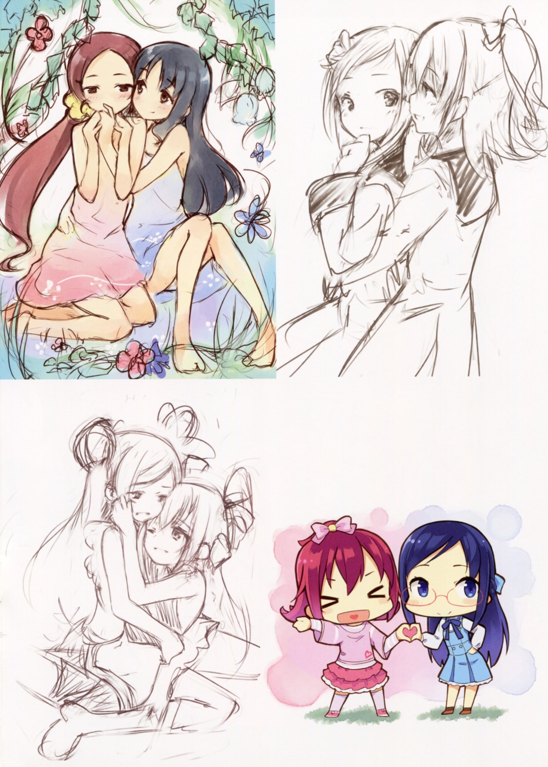 aida_mana, chibi, dokidoki!_precure, dress, hanasaki_tsubomi, heartcatch_precure!, hishikawa_rikka, kurumi_erika