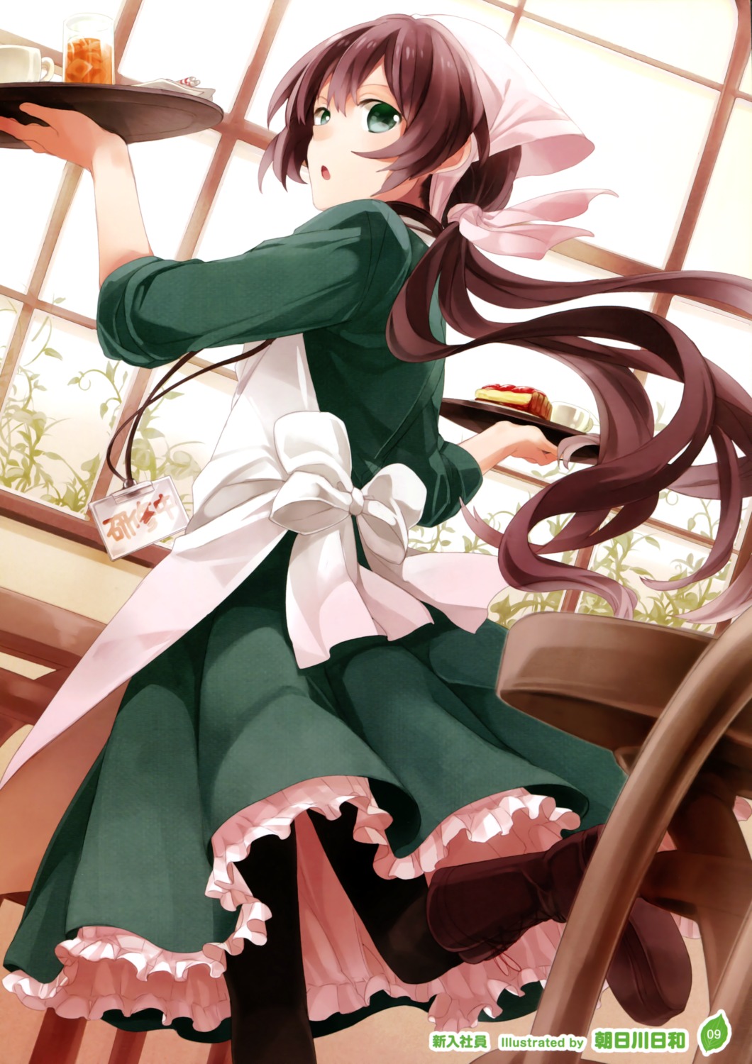 asahikawa_hiyori, pantyhose, waitress