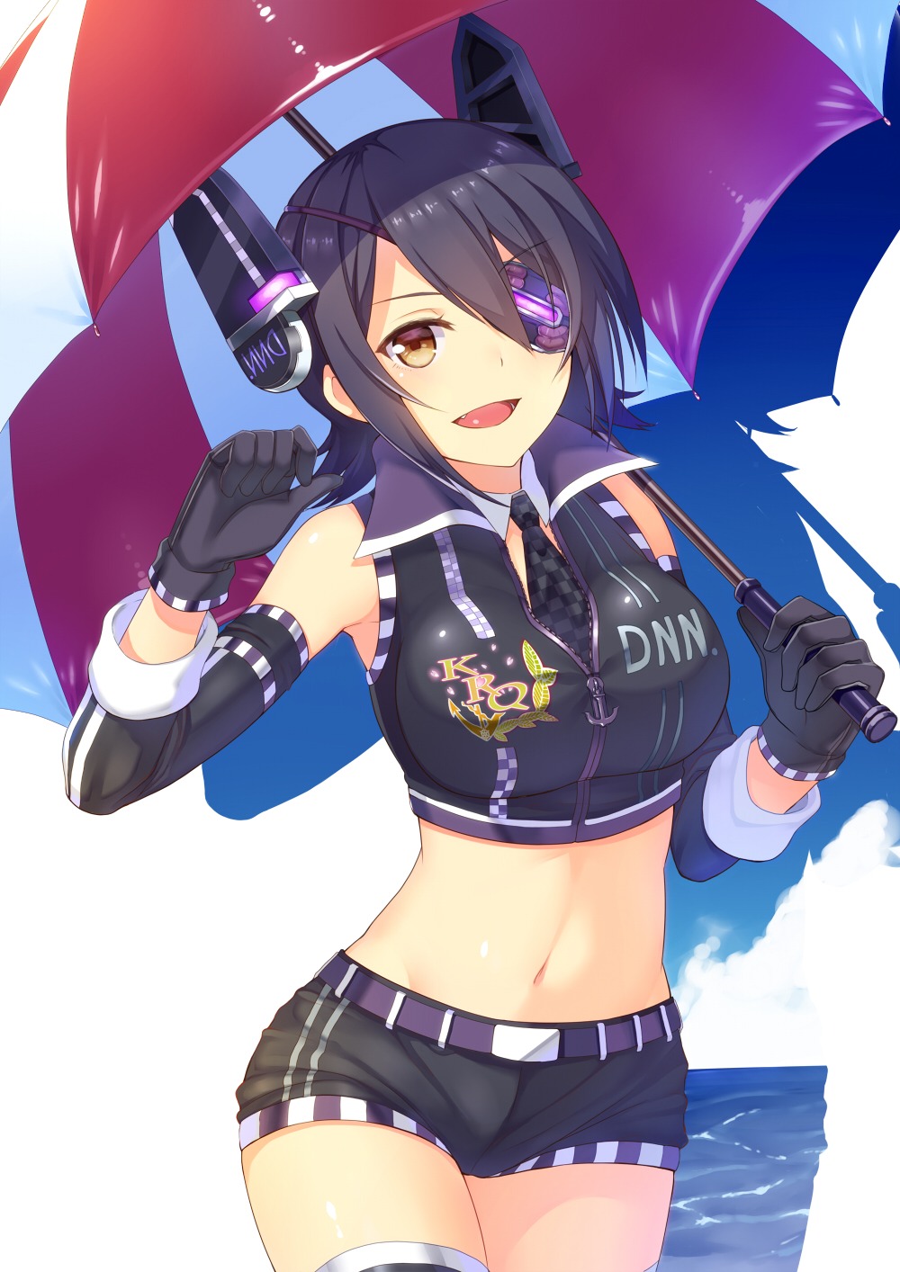 eyepatch, ginichi_(toot08), kantai_collection, tenryuu_(kancolle), thighhighs
