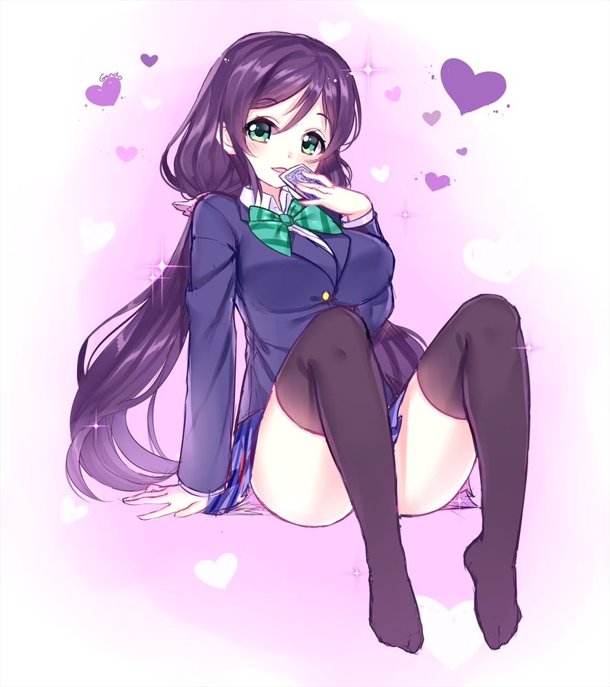 gendo0032, love_live!, love_live!_(series), seifuku, thighhighs, toujou_nozomi