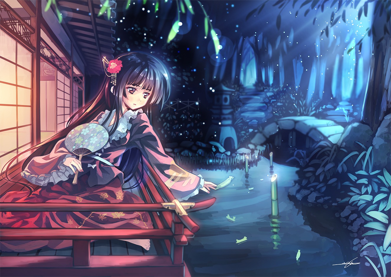 houraisan_kaguya, japanese_clothes, orita_enpitsu, touhou