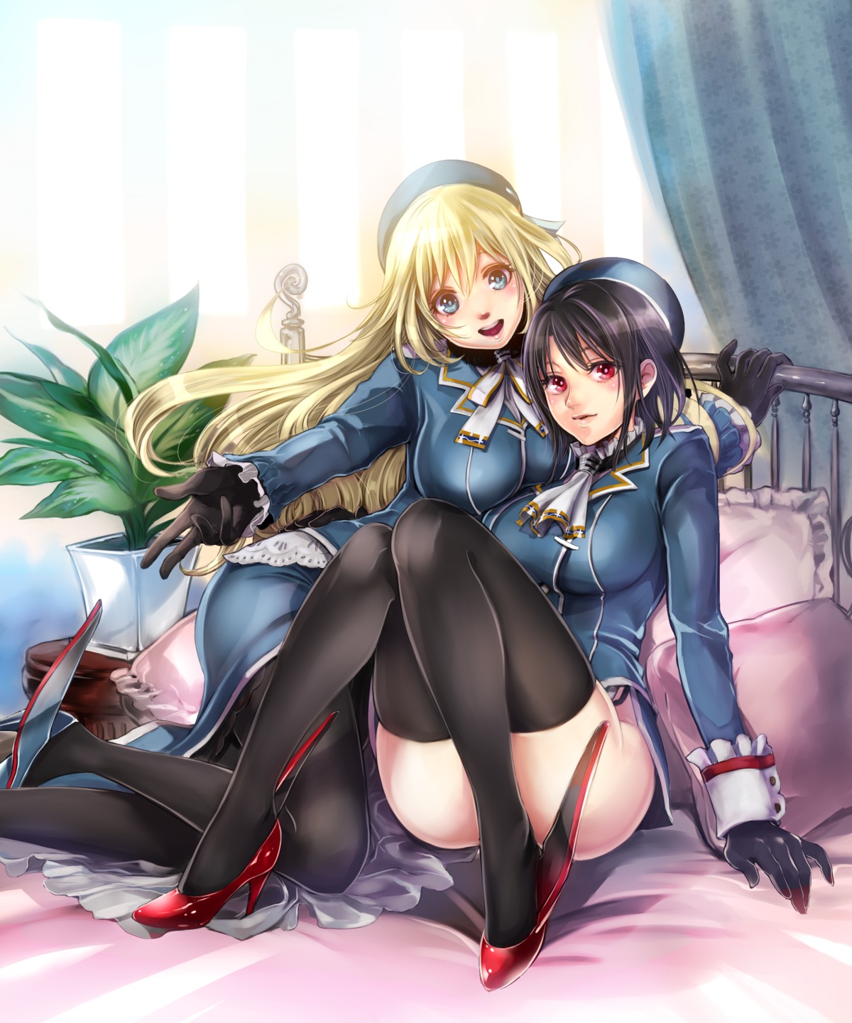 atago_(kancolle), heels, kantai_collection, pantyhose, takao_(kancolle), thighhighs, yuho