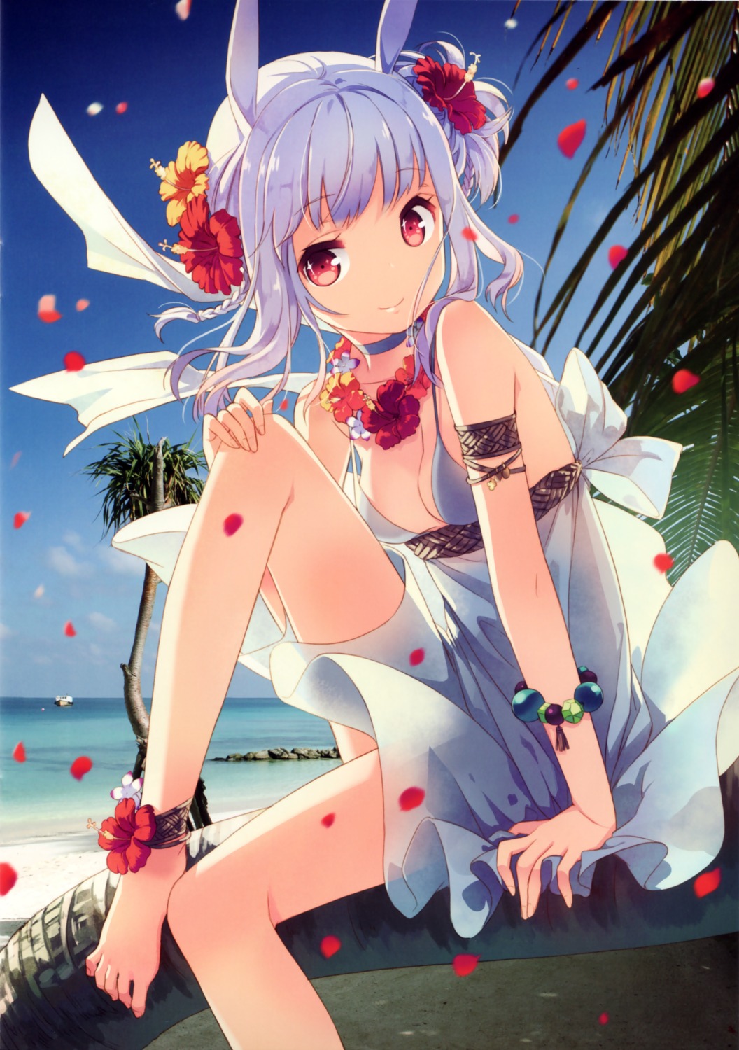 animal_ears, bunny_ears, cleavage, dj_max, dress, h2so4, suee, summer_dress