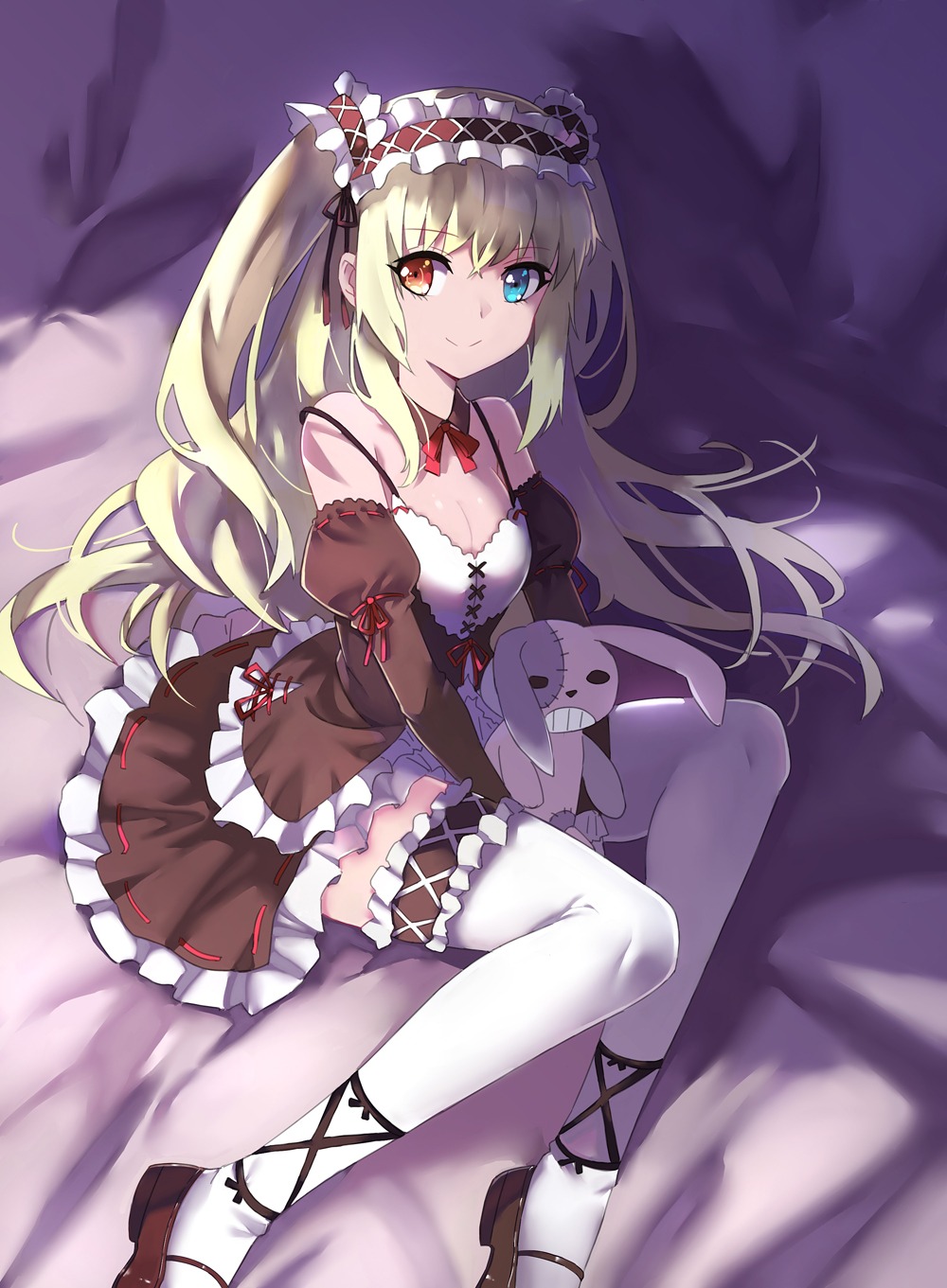 boku_wa_tomodachi_ga_sukunai, cleavage, gothic_lolita, hasegawa_kobato, heterochromia, lolita_fashion, thighhighs, zhuxiao517
