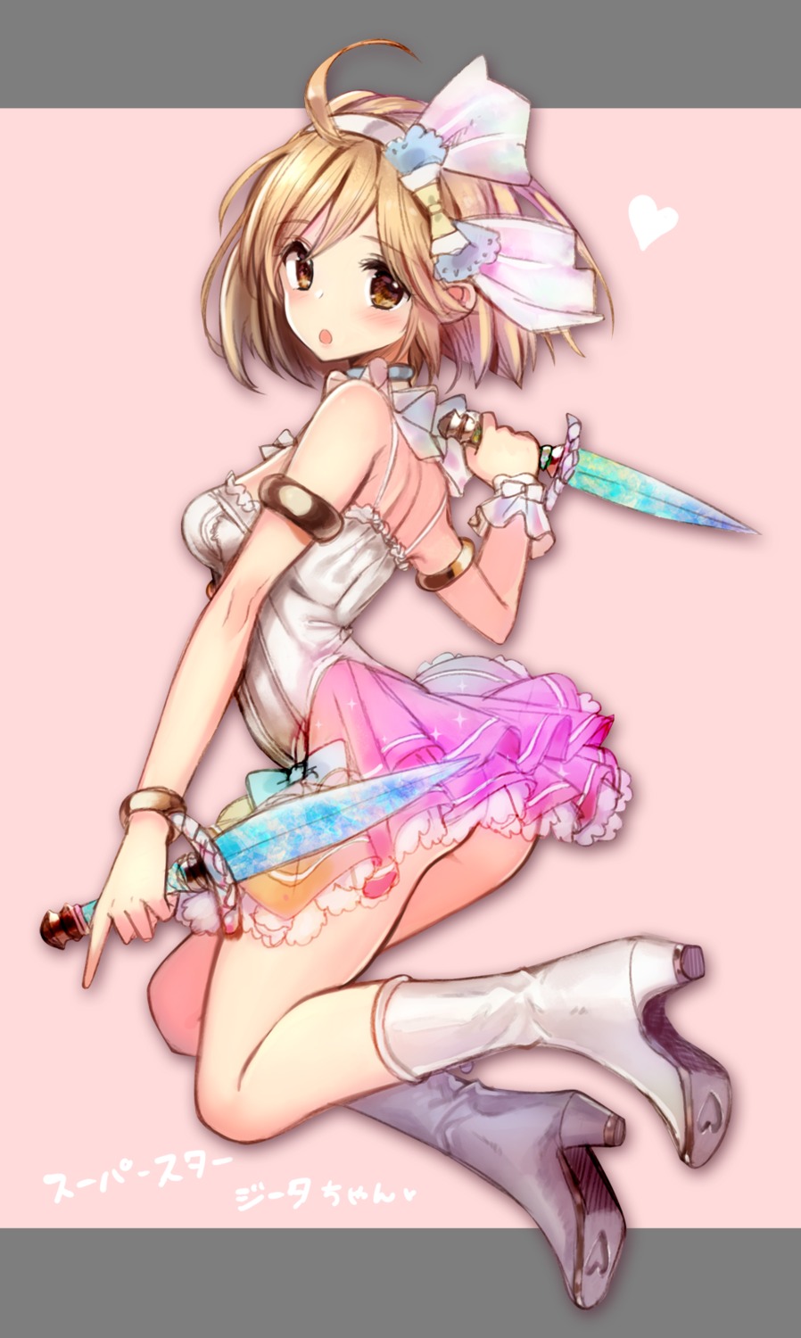 ass, dress, heels, tsukigami_luna, weapon