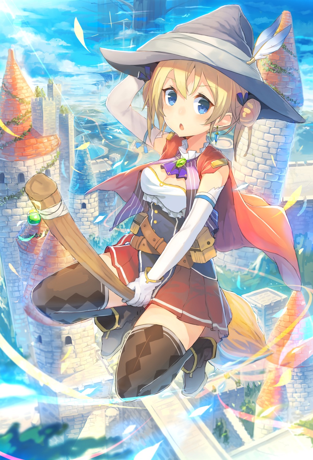 cleavage, hajime_kaname, heels, thighhighs, witch