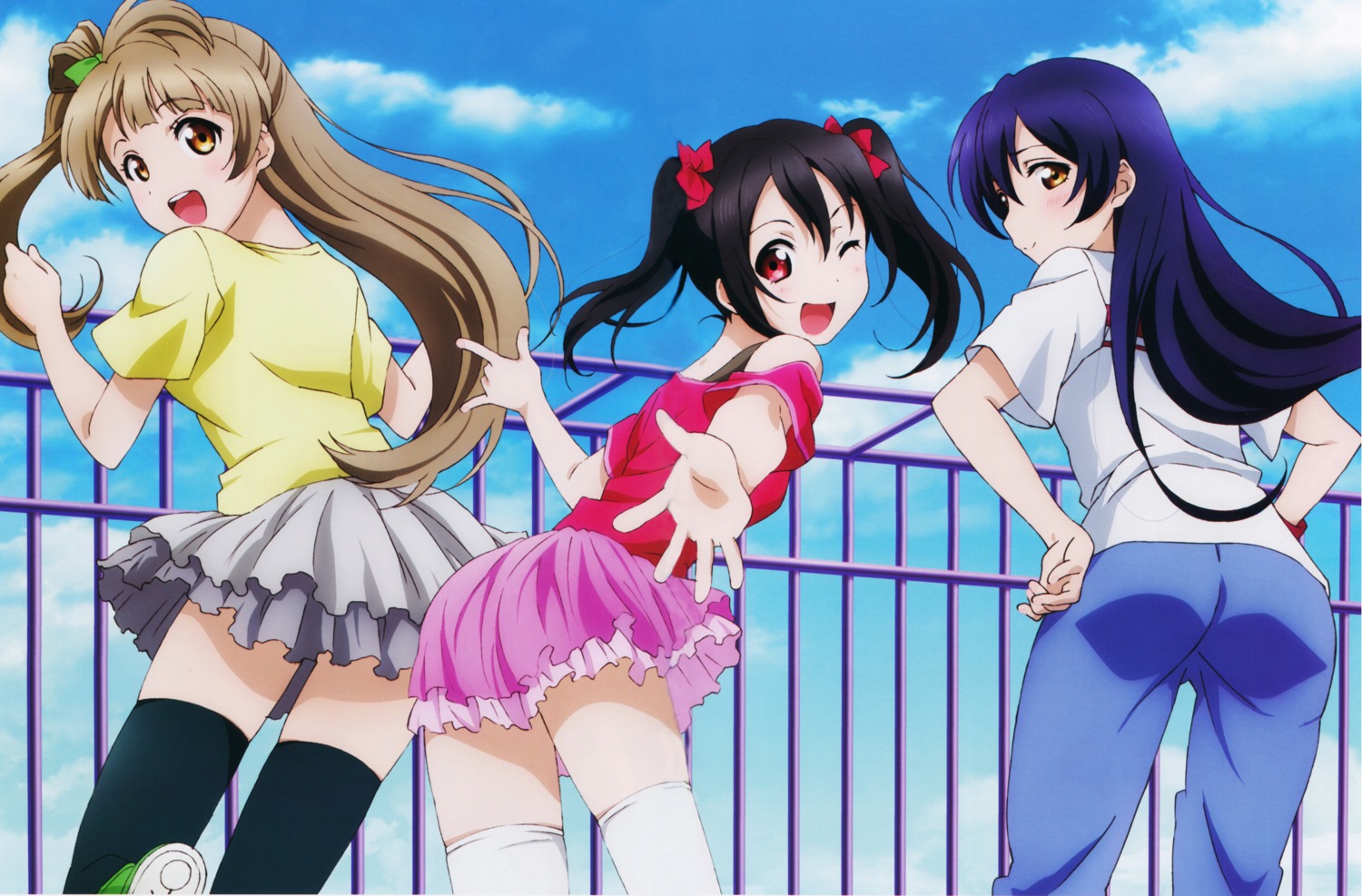 amisaki_ryouko, love_live!, love_live!_(series), minami_kotori, sonoda_umi, thighhighs, yazawa_nico