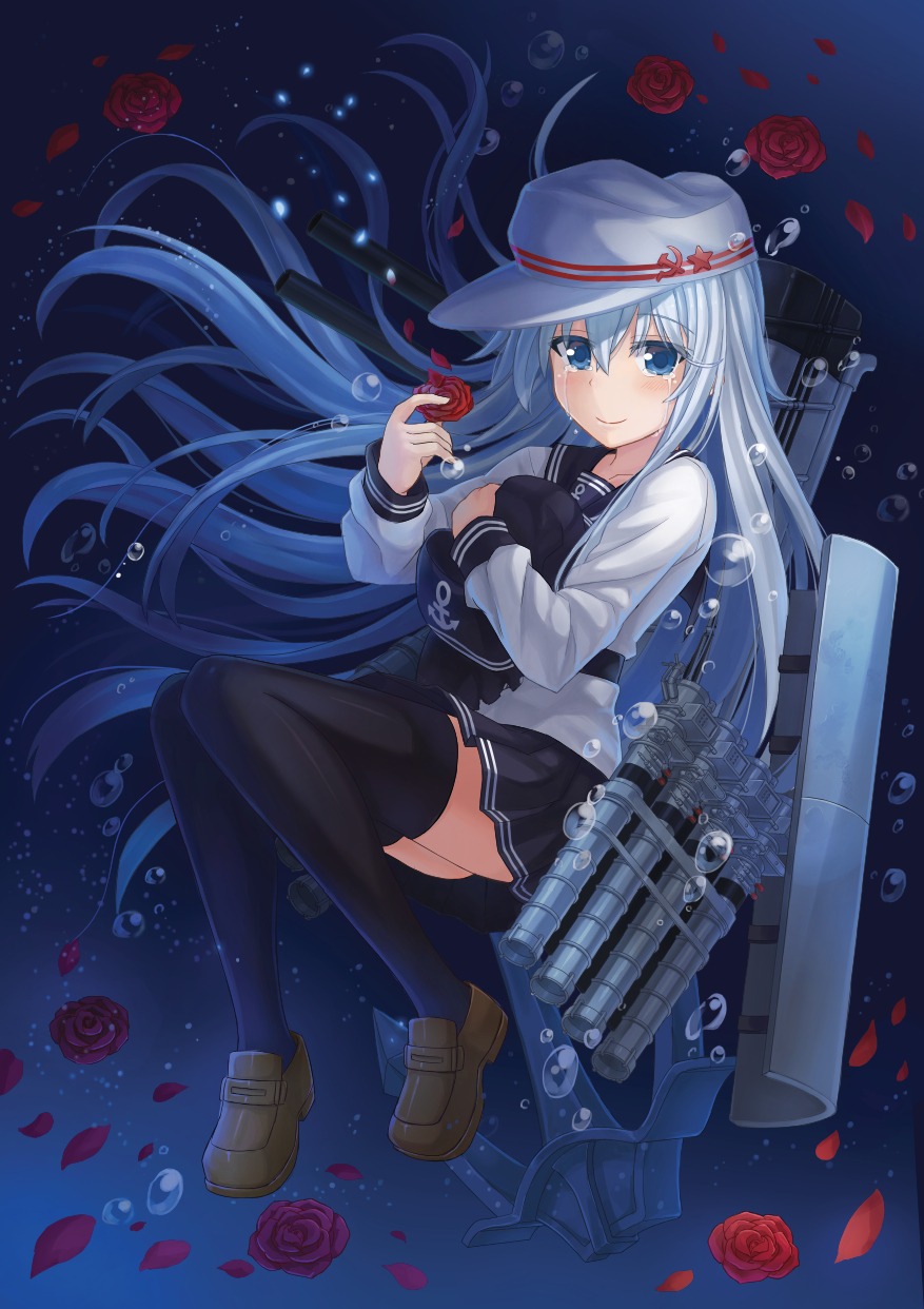 hibiki_(kancolle), kantai_collection, npcpepper, thighhighs, verniy_(kancolle)