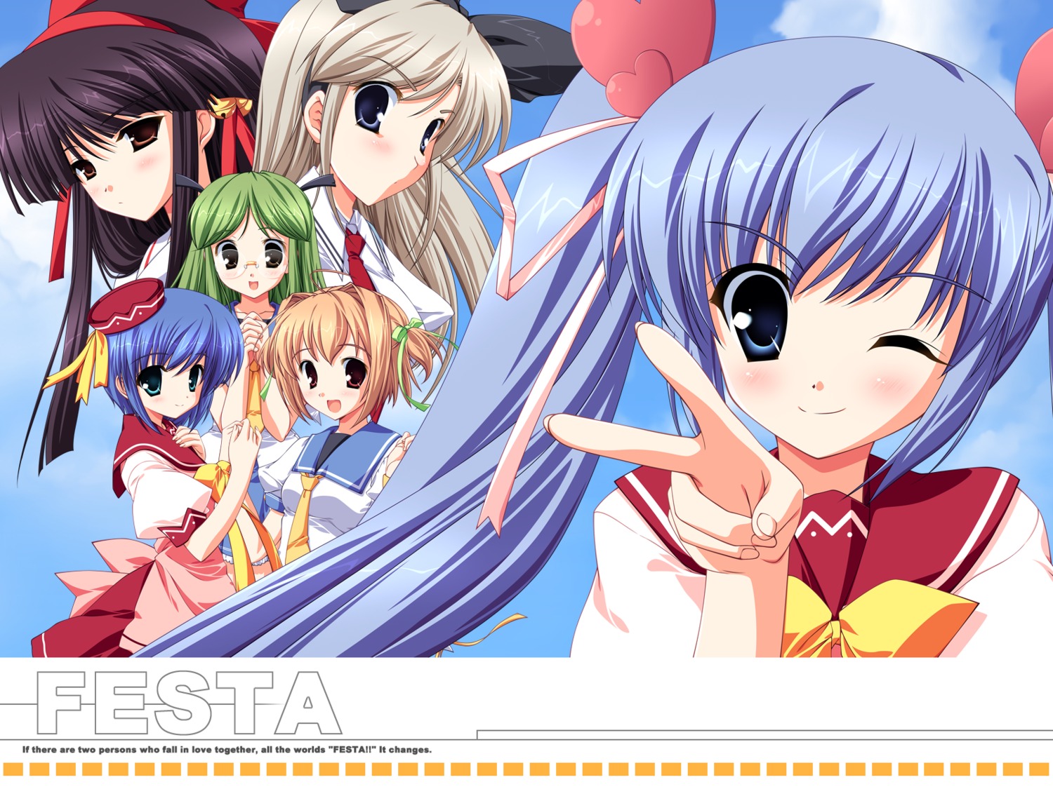 chikami_futaba, chikami_nanako, festa!!_-hyper_girls_pop-, hagiwara_onsen, hayasaka_remi, kounji_rin, kusakabe_kotoko, lass, mikeou, seifuku, shidou_ayane, wallpaper