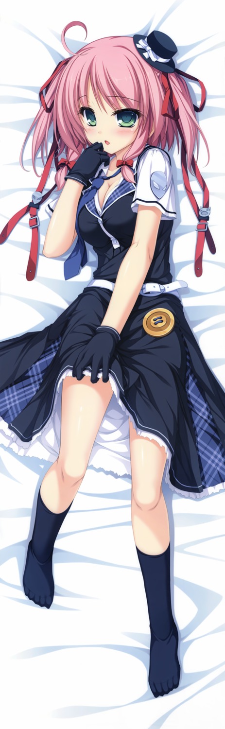 cleavage, dakimakura, g.i.b._girls_in_black, kurokawa_yukano, skirt_lift, tenmaso, uniform, whirlpool