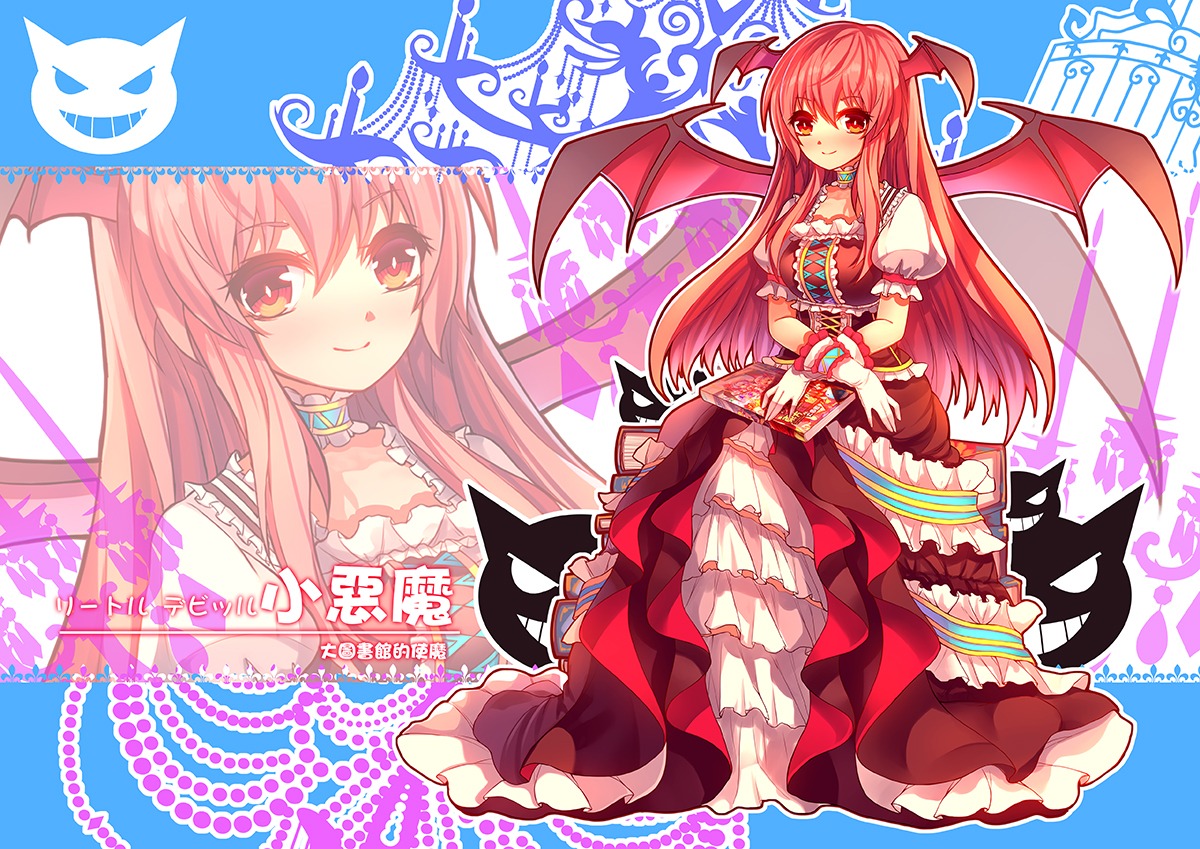 dress, eva200499, koakuma, touhou, wings