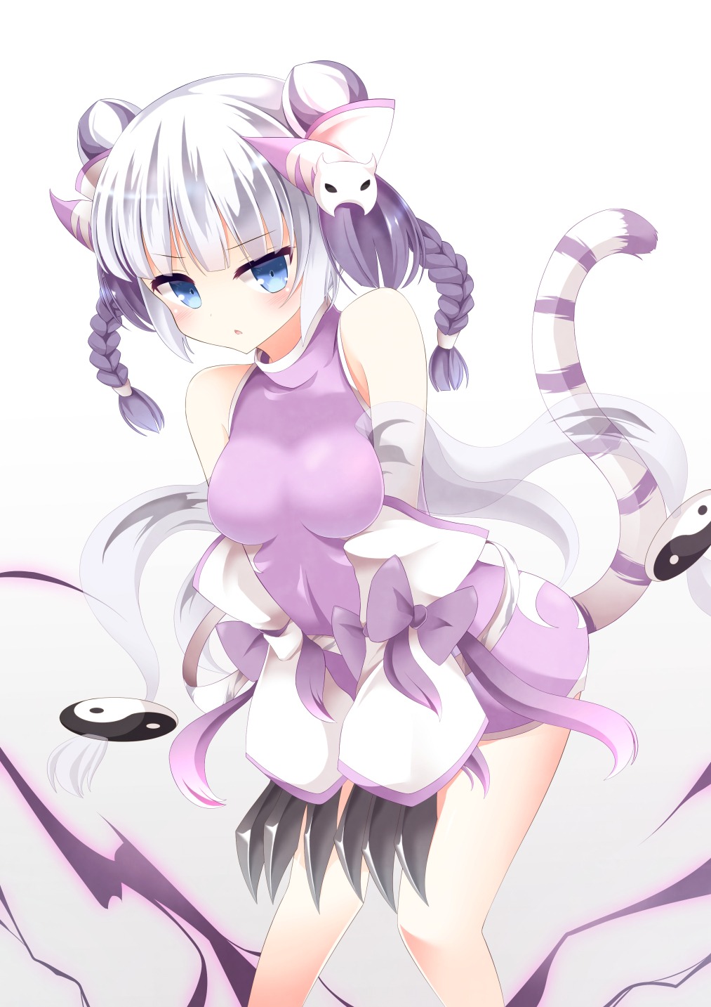 aibumi, dress, puzzle_&_dragons, soul_guardian_byakko_haku, tail