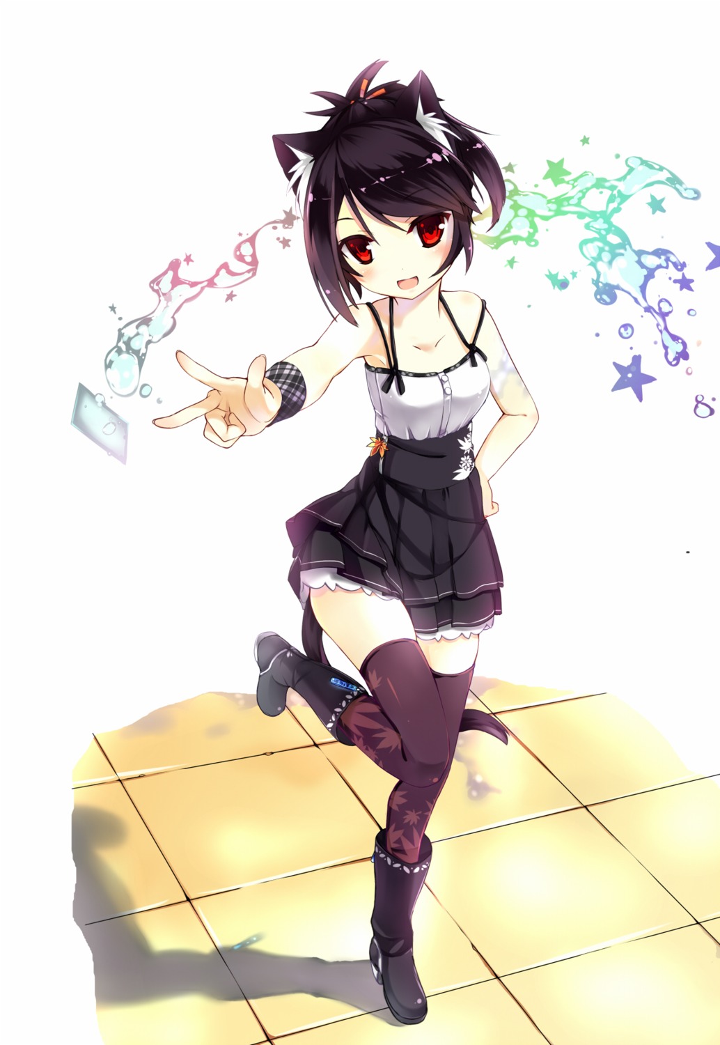 animal_ears, heels, kaede_(yumesaki_kaede), neko, nekomimi, tail, thighhighs