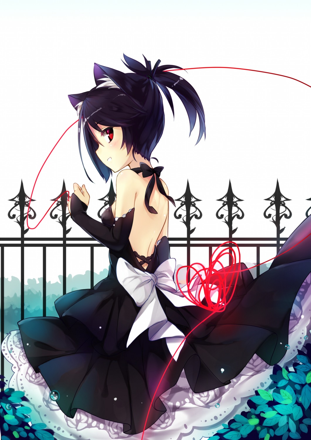 animal_ears, dress, kaede_(yumesaki_kaede), nekomimi, no_bra