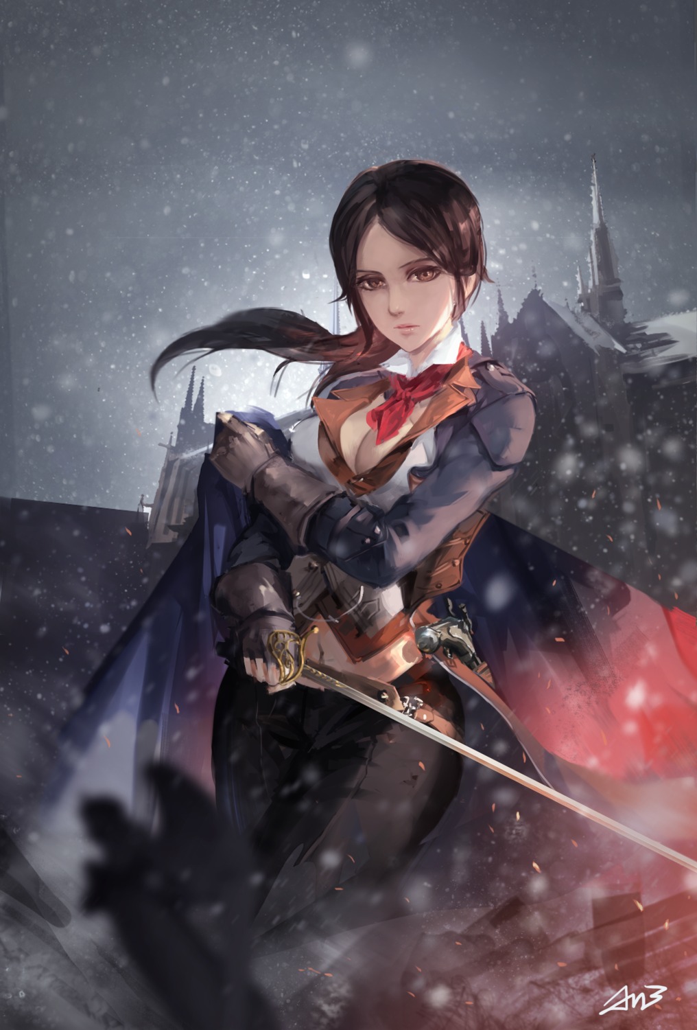 arno_dorian, assassin's_creed, cleavage, jn3, sword