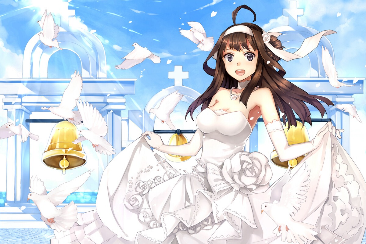 dress, hao_(patinnko), kantai_collection, kongou_(kancolle), wedding_dress