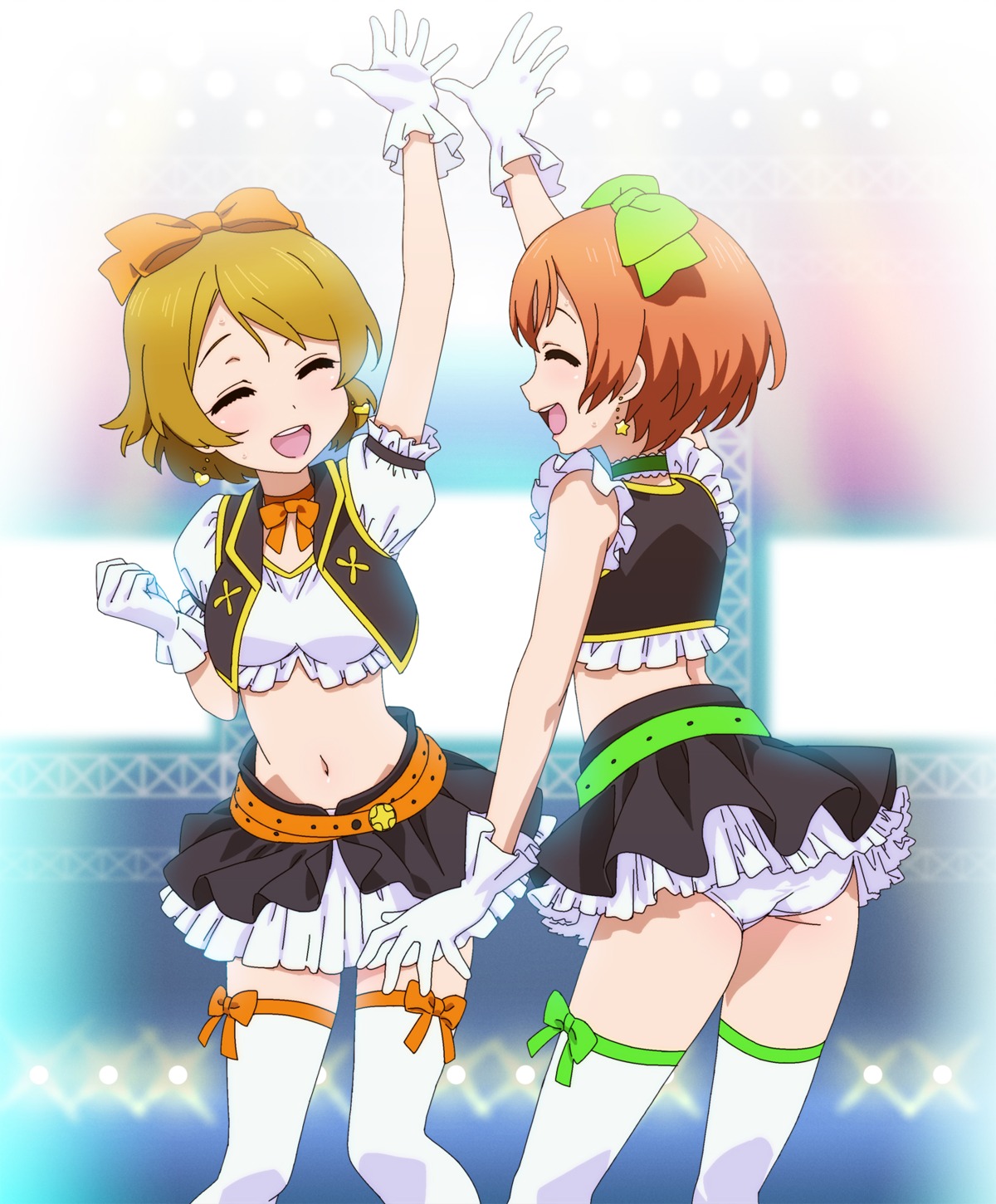 ass, hoshizora_rin, koizumi_hanayo, love_live!, love_live!_(series), pantsu, silver_meteor, thighhighs