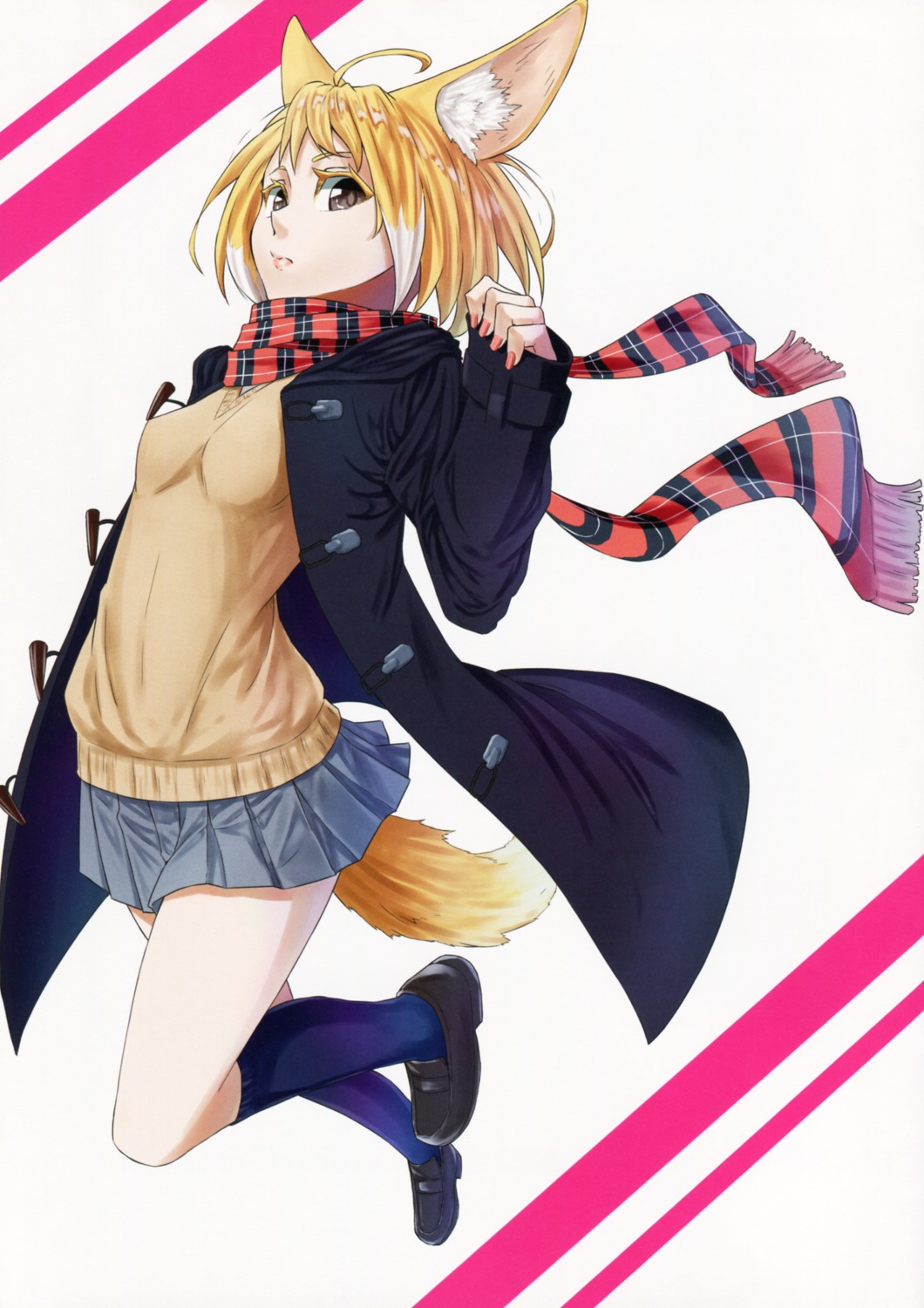 animal_ears, jaco, kitsune, seifuku, tail