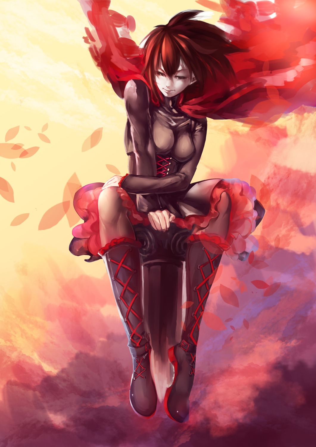 amy_(lingll), dress, pantyhose, ruby_rose, rwby