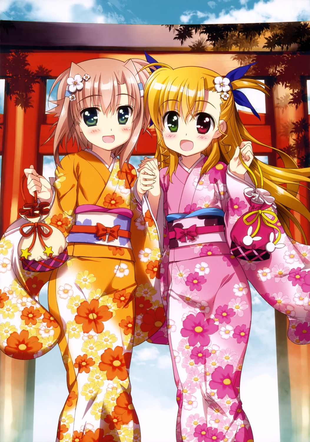 fujima_takuya, heterochromia, mahou_shoujo_lyrical_nanoha, mahou_shoujo_lyrical_nanoha_vivid, miura_rinaldi, vivio, yukata