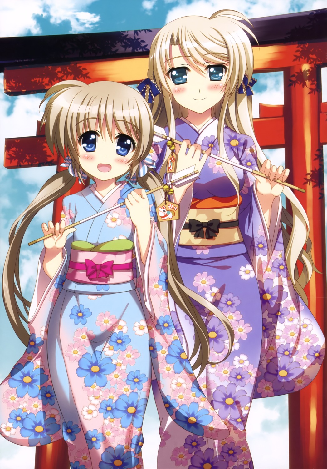 corona_timir, fujima_takuya, mahou_shoujo_lyrical_nanoha, mahou_shoujo_lyrical_nanoha_vivid, victoria_dahlgren, yukata