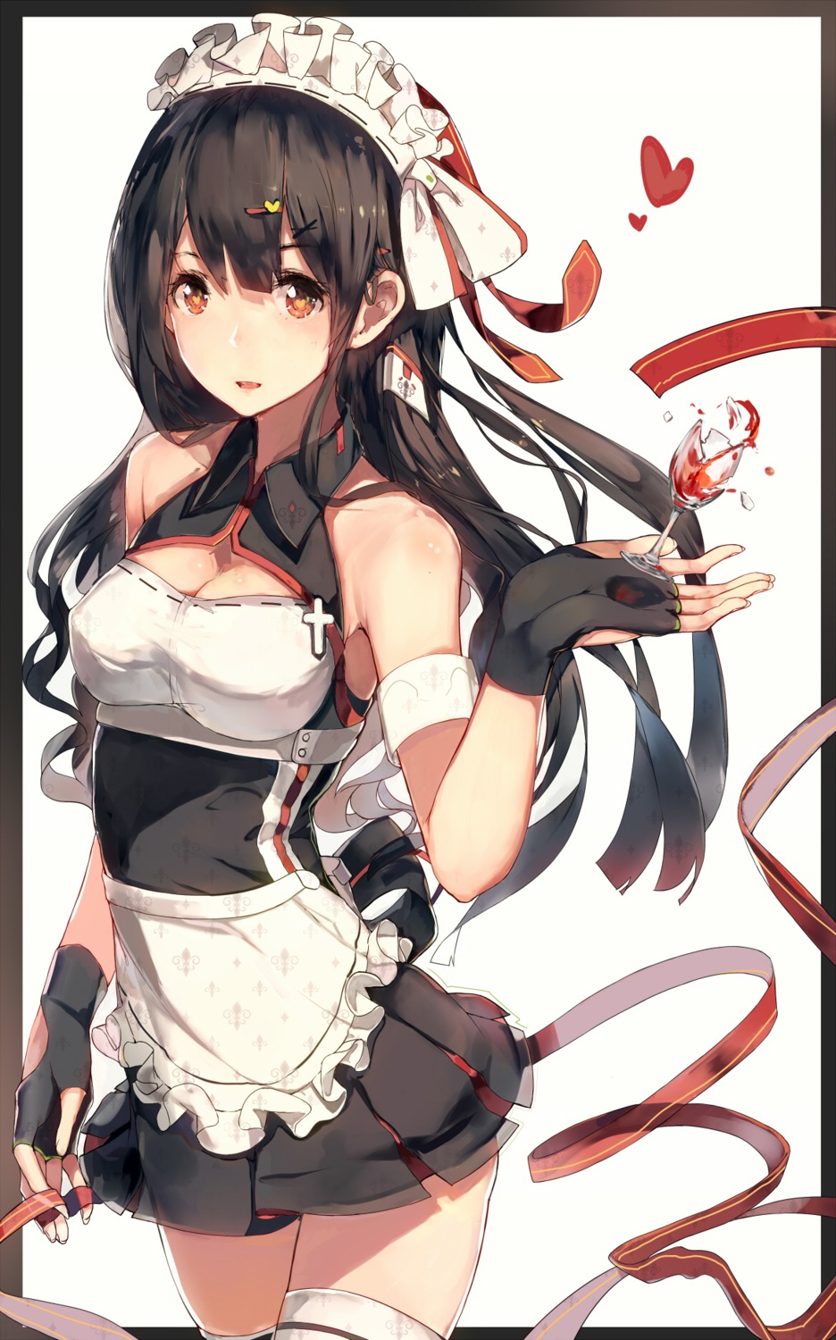 cleavage, hadean92, maid, thighhighs