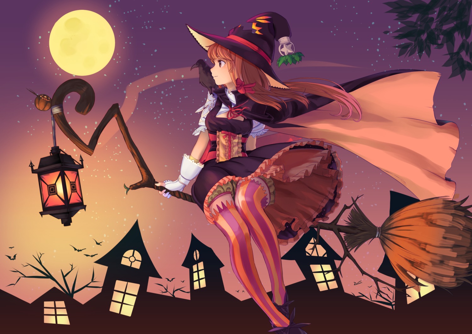 bloomers, dress, emuki_(armies_soul), halloween, thighhighs, witch