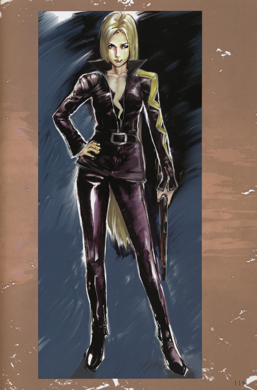 cleavage, devil_may_cry, gun, heels, trish, tsuchibayashi_makoto