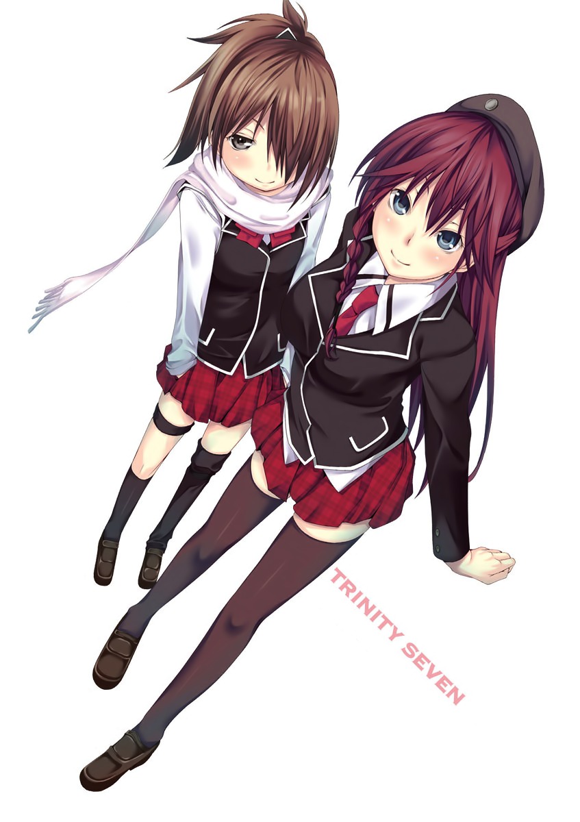 asami_lilith, kazama_levi, nao_akinari, seifuku, thighhighs, trinity_seven