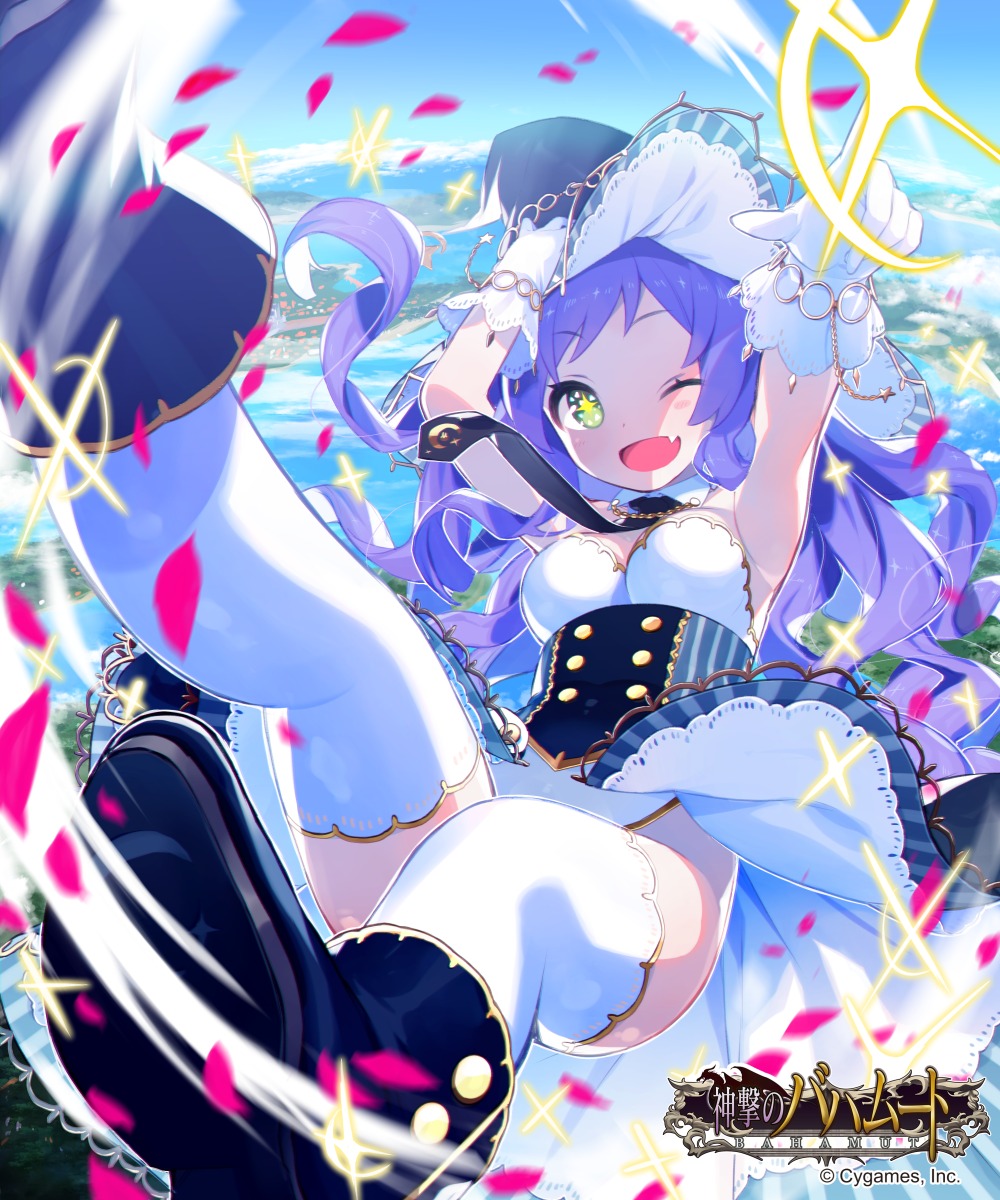 cleavage, dress, shingeki_no_bahamut, thighhighs, witch, yuuhi_homare