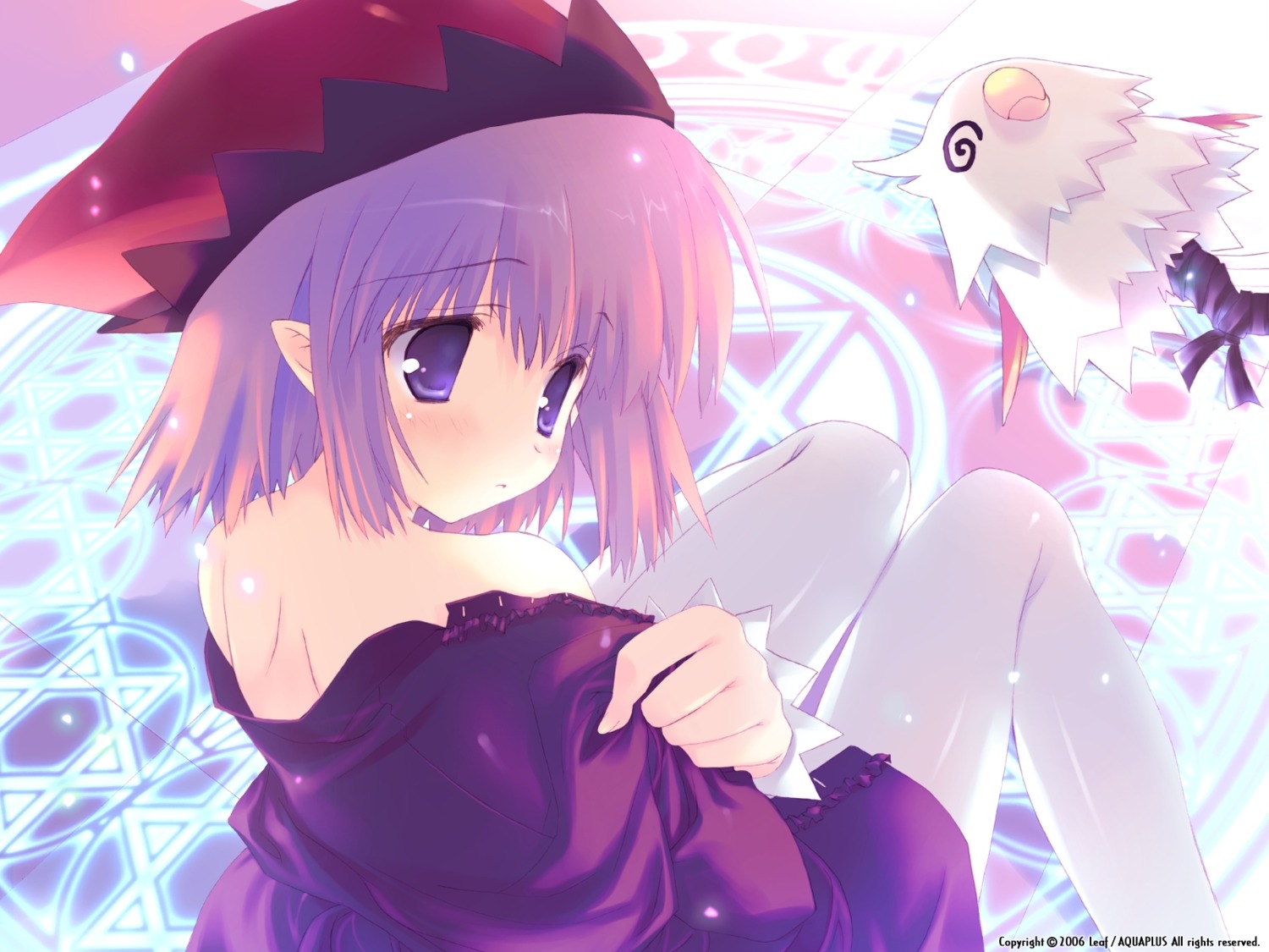 elf, fullani, leaf, mitsumi_misato, pantyhose, pointy_ears, uluru_fululu, undressing, wallpaper