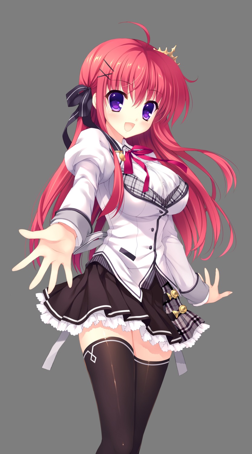 alia's_carnival, digital_version, mitha, nanawind, ousaka_asuha, seifuku, thighhighs, transparent_png
