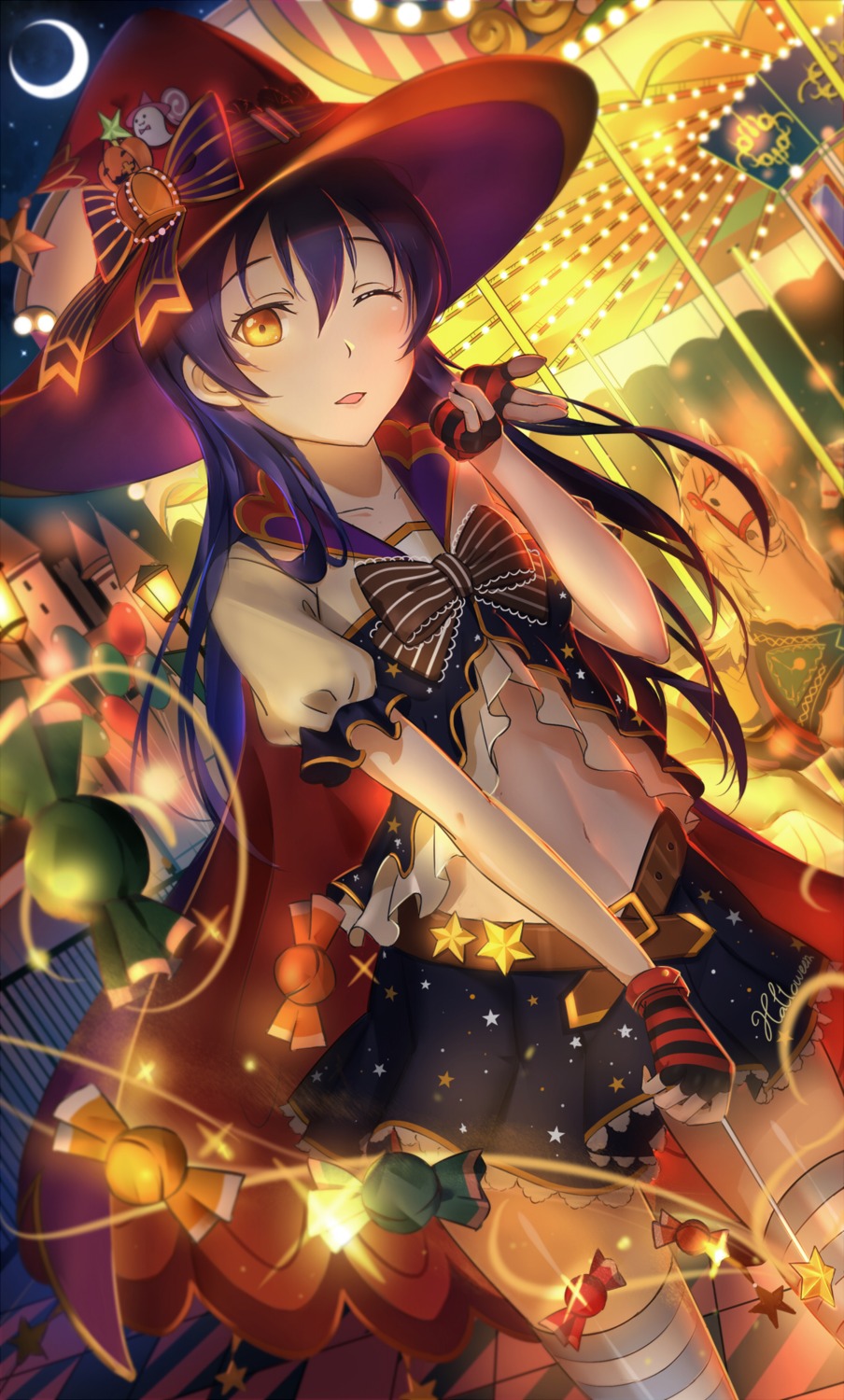 halloween, love_live!, love_live!_(series), lu", sonoda_umi, thighhighs, witch