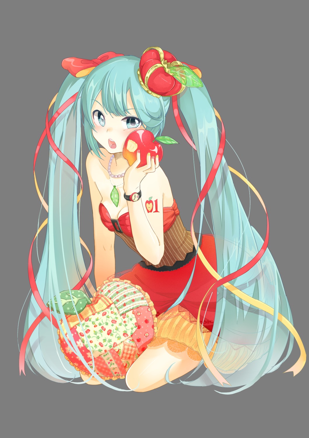 agonasubi, cleavage, dress, hatsune_miku, transparent_png, vocaloid