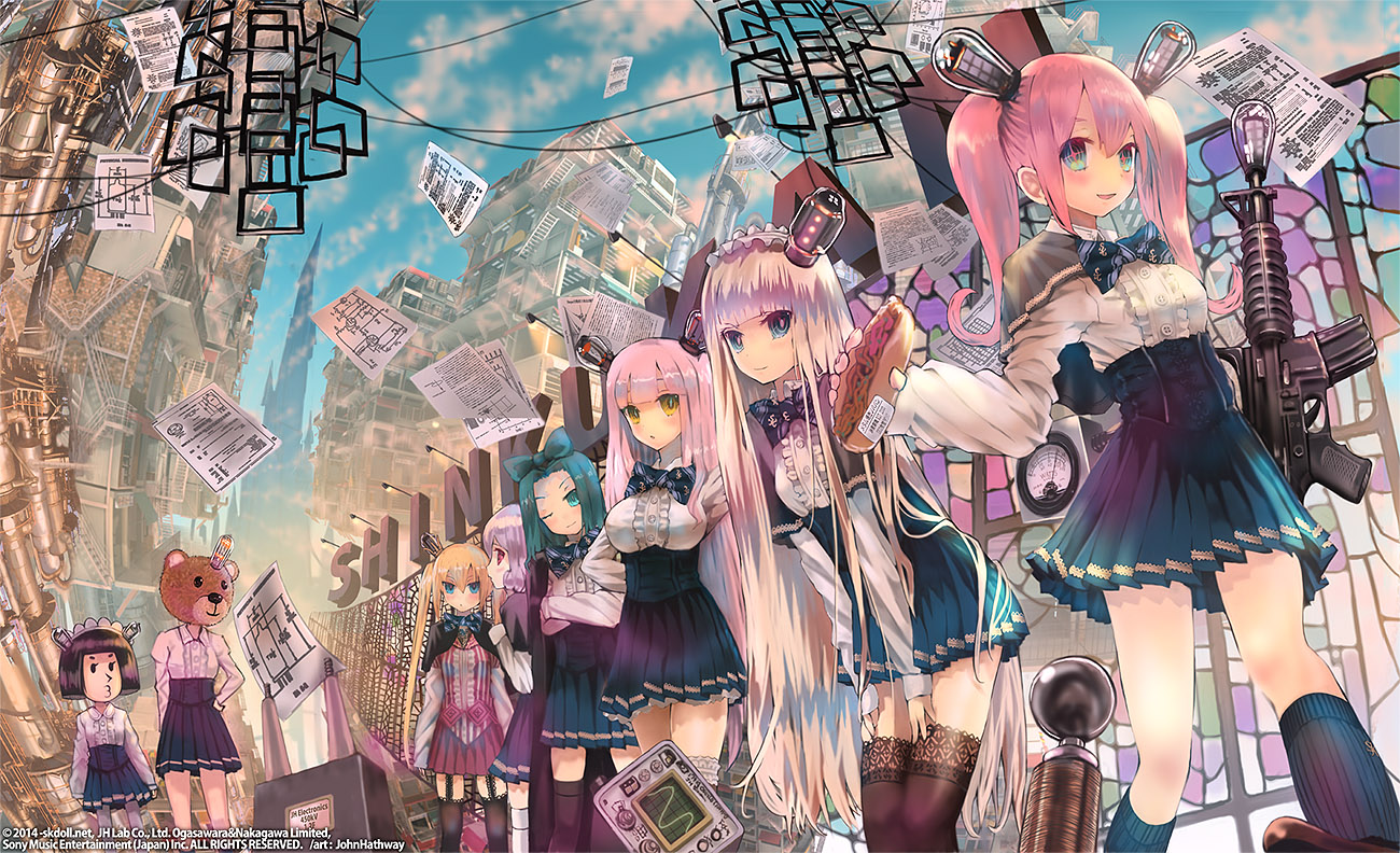 gun, john_hathway, seifuku, stockings, thighhighs