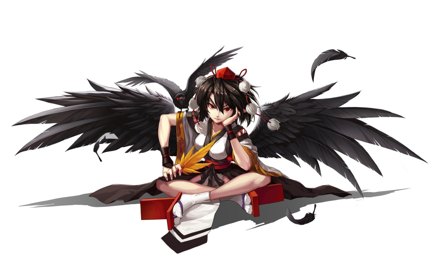 shameimaru_aya, shinebell, touhou, wings
