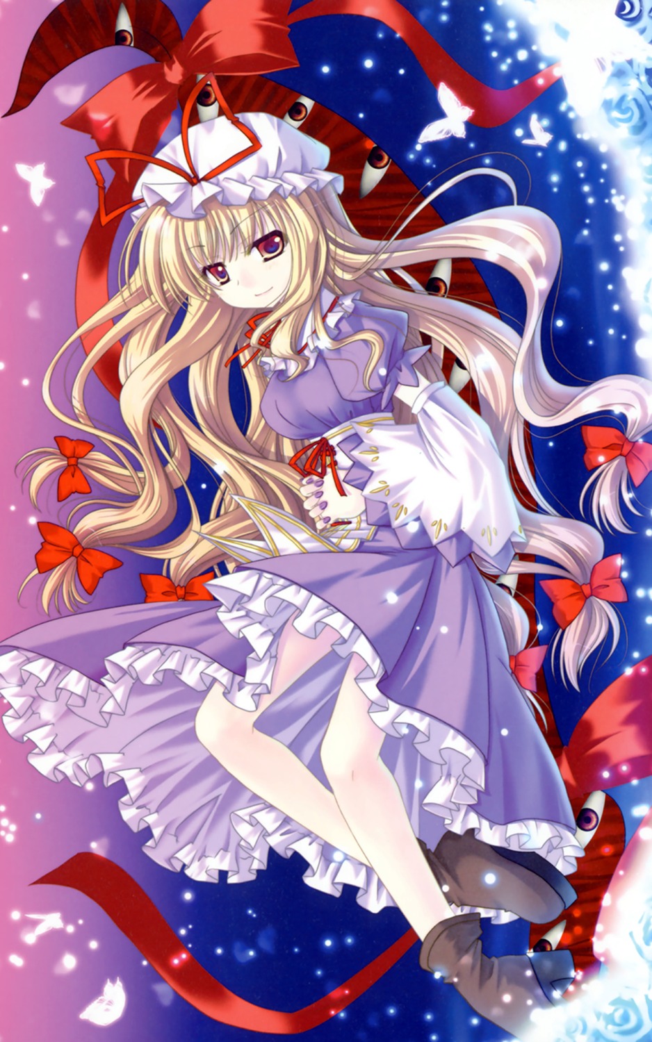 dress, heels, red_ribbon, touhou, yakumo_yukari