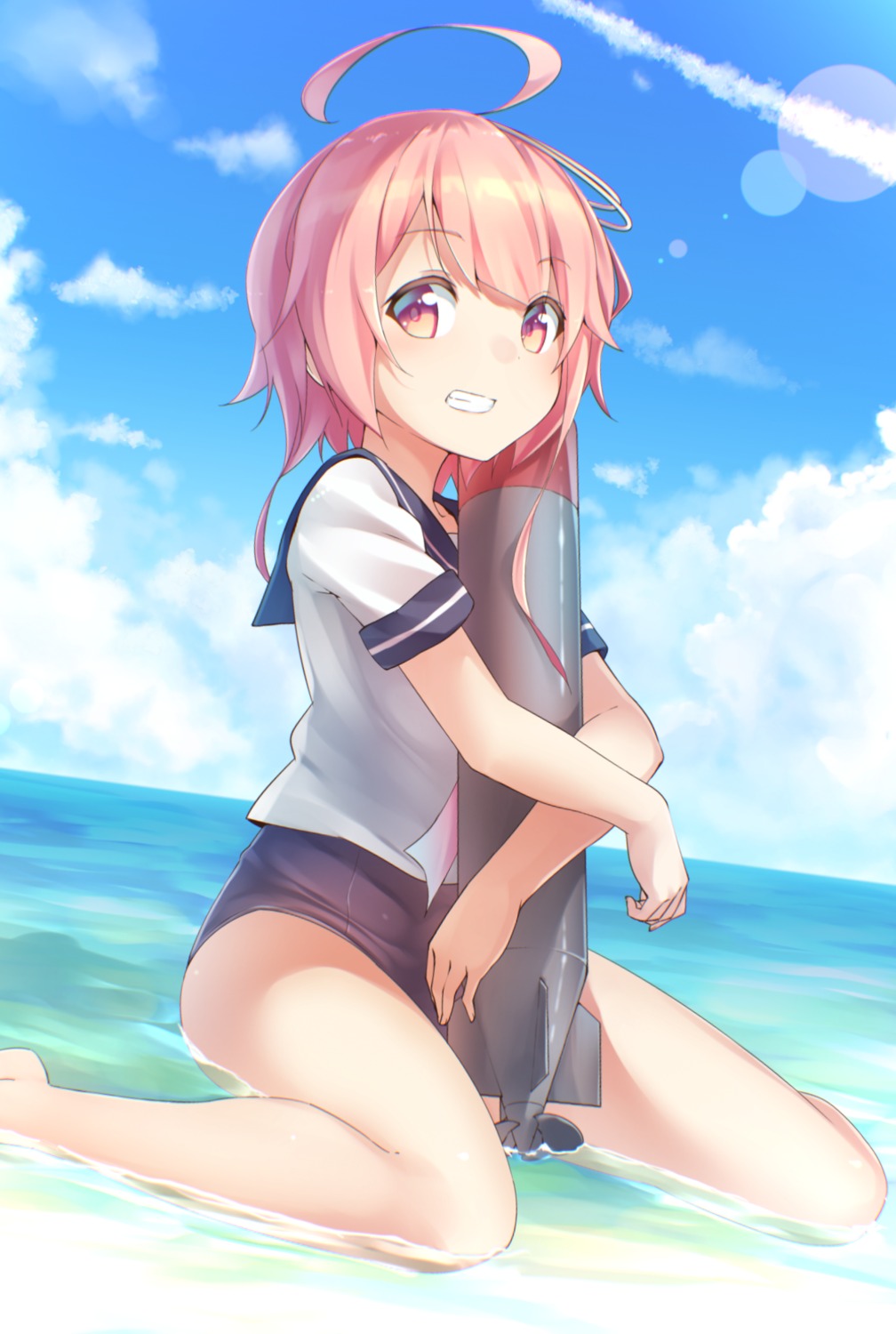 i-58_(kancolle), kantai_collection, ninnzinn, school_swimsuit, seifuku, swimsuits, wet