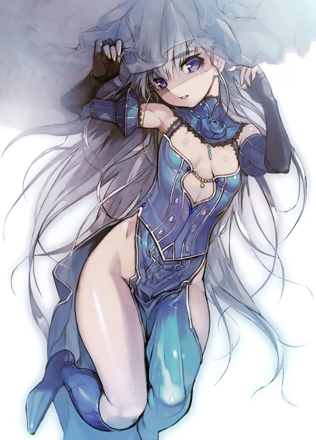 cleavage, dress, hitsugi_no_chaika, layla_(hitsugi_no_chaika), namaniku_atk, no_bra, nopan