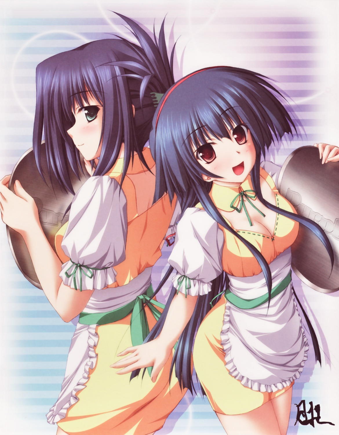 aizawa_nadeshiko, cleavage, haruiro_ouse, sugawara_kikyou, tsukimori_hiro, waitress