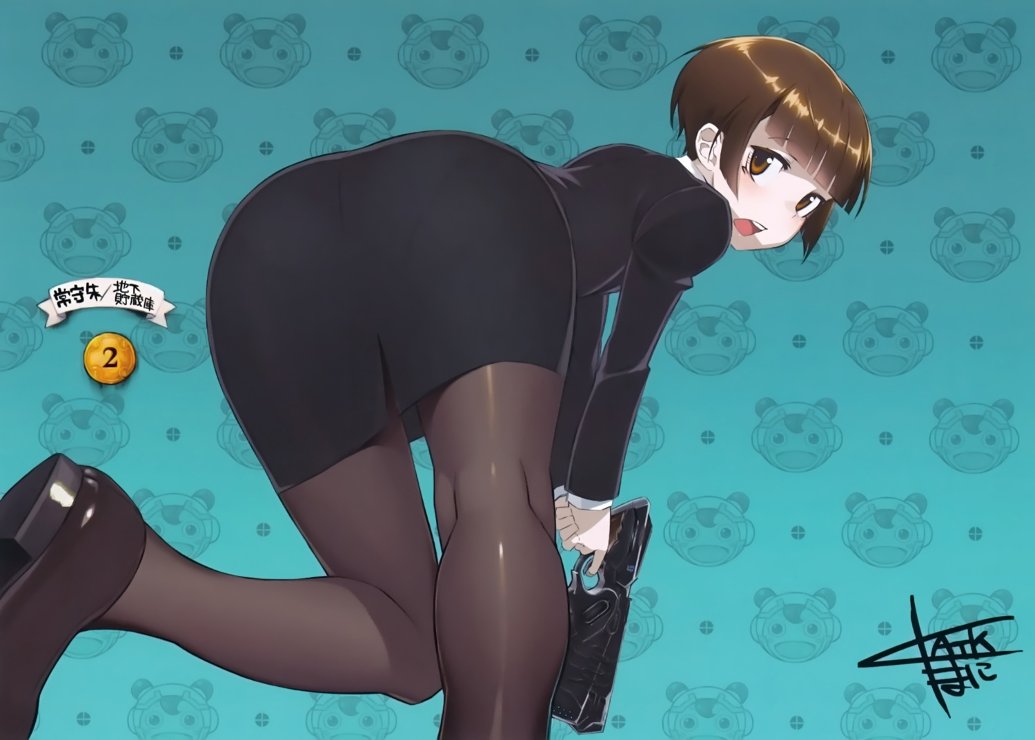 ass, business_suit, gun, namaniku_atk, pantyhose, psycho-pass, tsunemori_akane