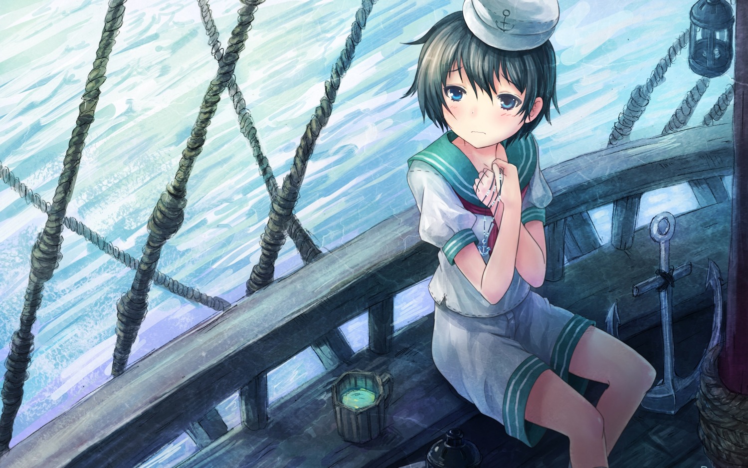 murasa_minamitsu, seifuku, touhou, wallpaper, yinzhai