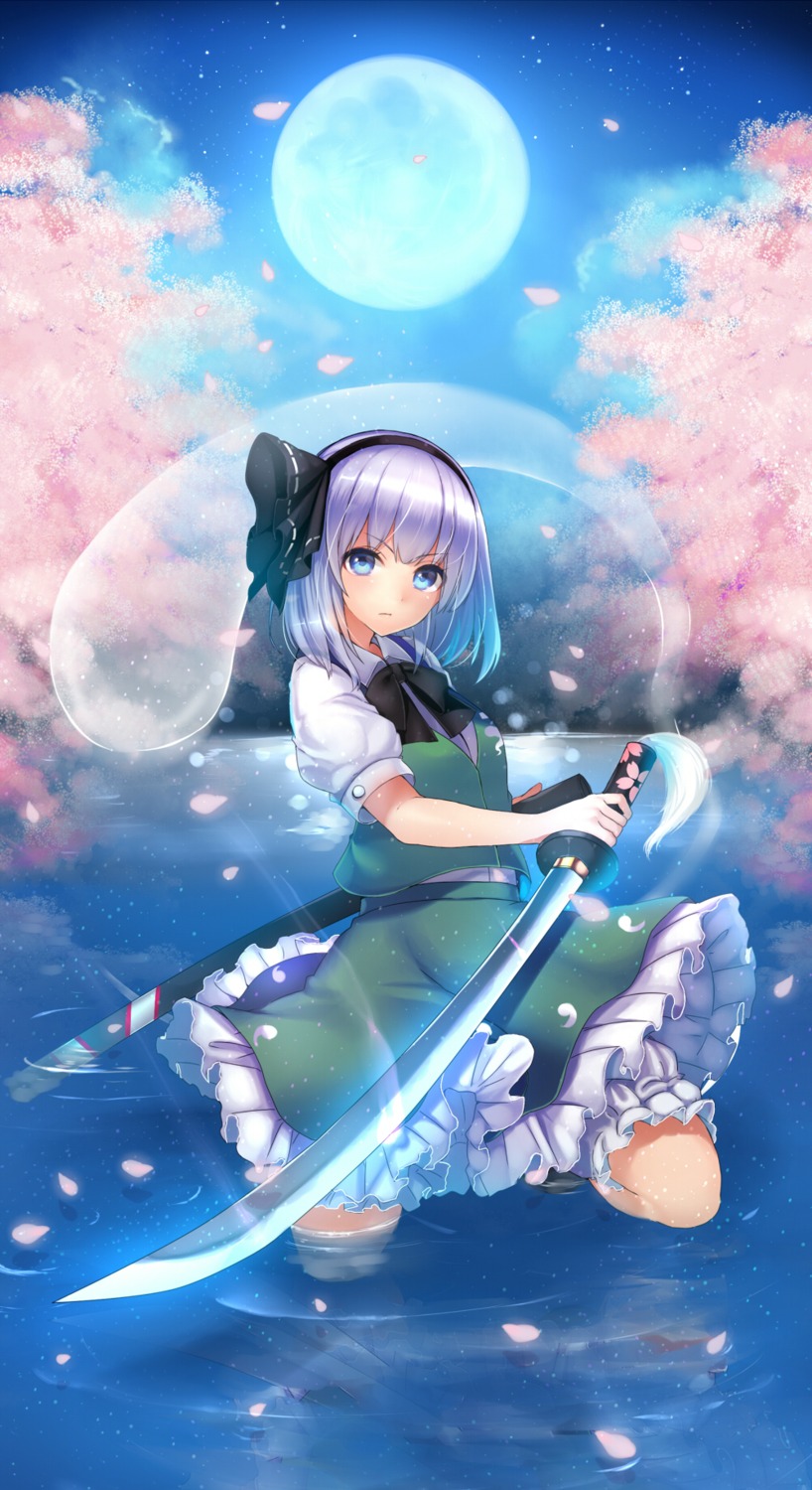 kanzaki_maguro, konpaku_youmu, sword, touhou, wet