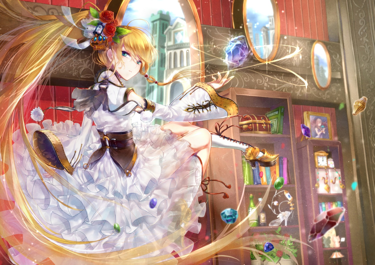 amatou_(artist), dress, heels, see_through
