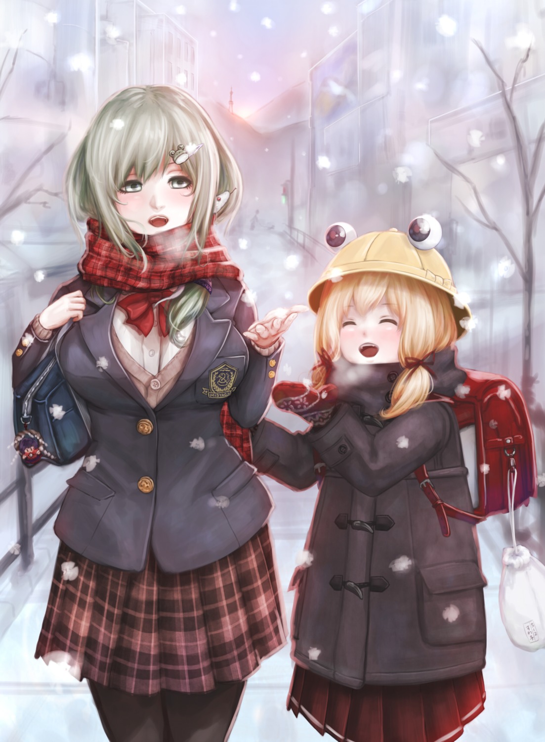 hoshibuchi, kochiya_sanae, moriya_suwako, pantyhose, seifuku, touhou