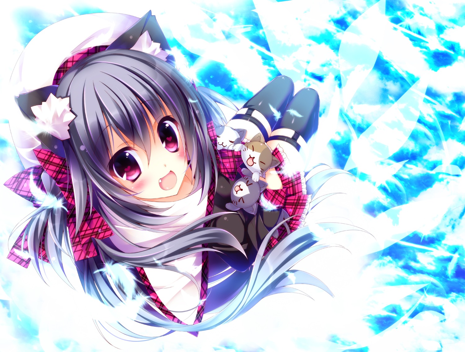 animal_ears, neko, nekomimi, ojitea, seifuku, thighhighs