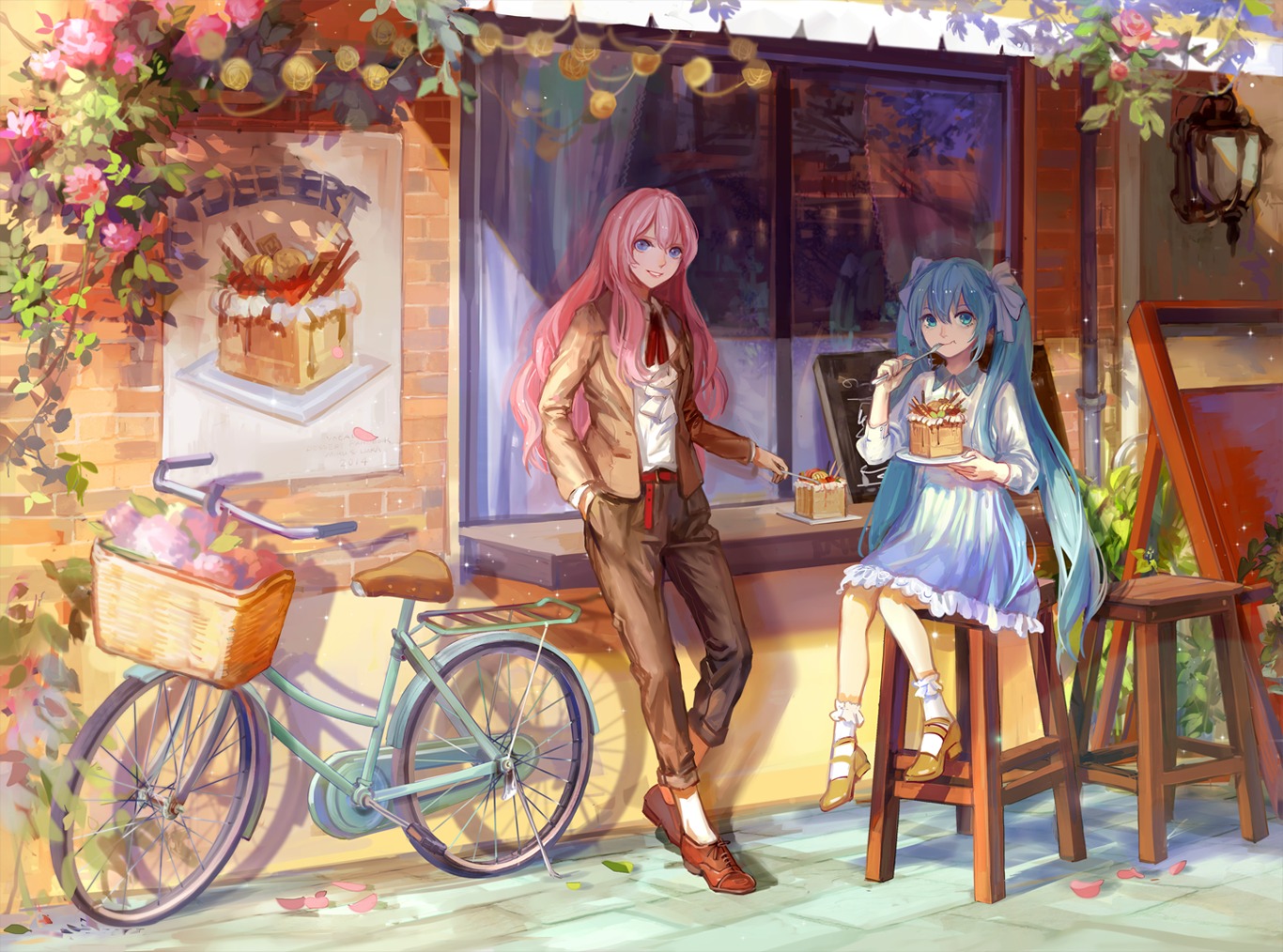 dress, hatsune_miku, heels, kirayoci, megurine_luka, vocaloid