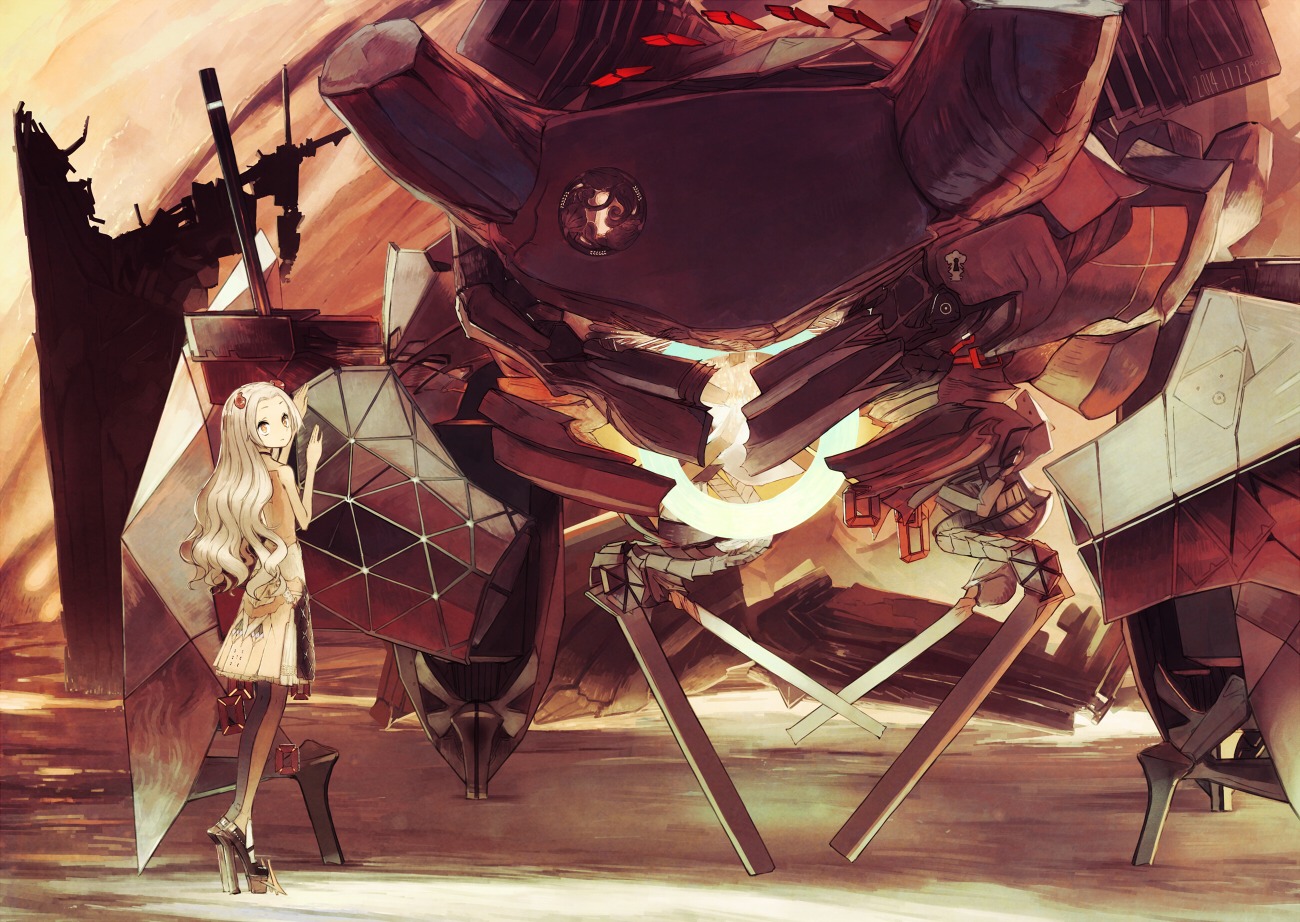 aogiri_(al-qalam), heels, mecha, pantyhose, topless